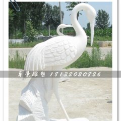 白色仙鶴雕塑，石雕仙鶴雕塑，漢白玉仙鶴