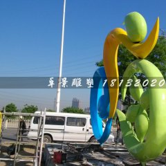 不銹鋼卡通雕塑，彩色不銹鋼雕塑
