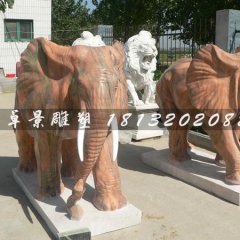 石雕大象，石頭大象雕塑