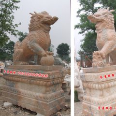 石雕麒麟雕塑，石頭麒麟雕塑，麒麟石雕
