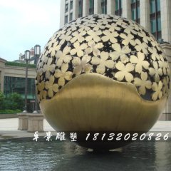不銹鋼球形雕塑，不銹鋼抽象球雕塑
