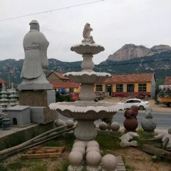 噴泉石雕，三層石噴泉
