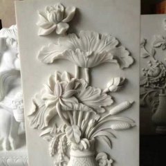 石浮雕花，鮮花浮雕