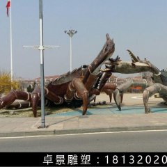 玻璃鋼螃蠏雕塑，仿真螃蠏雕塑