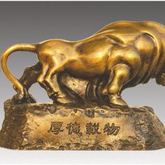 厚德載物銅雕，銅牛雕塑