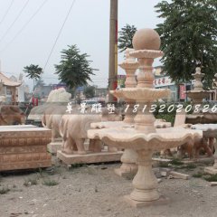 風(fēng)水球石雕，晚霞紅風(fēng)水球，三層風(fēng)水球雕塑