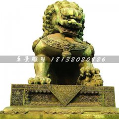 銅獅子雕塑，鑄銅獅子雕塑