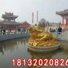 金蟾銅雕，招財金蟾銅雕