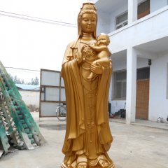 銅雕送子觀(guān)音雕塑，銅雕觀(guān)音雕塑