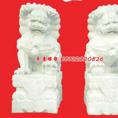 獅子石雕，漢白玉北京獅石雕