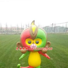 玻璃鋼吉祥物小猴雕塑，卡通雕塑