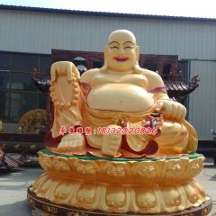 彌勒佛銅雕，銅雕彩繪雕塑