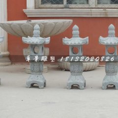石燈，青石石燈雕塑