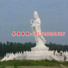 觀音菩薩石雕，漢白玉觀音石雕