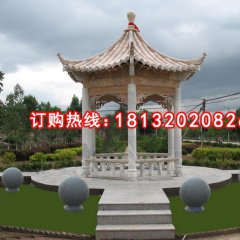 晚霞紅涼亭雕塑，公園涼亭雕塑