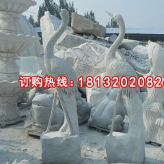 石雕仙鶴，大理石仙鶴雕塑