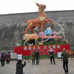 玻璃鋼三羊開泰雕塑，玻璃鋼羊雕塑