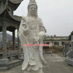 觀音菩薩石雕，大理石立式觀音雕塑