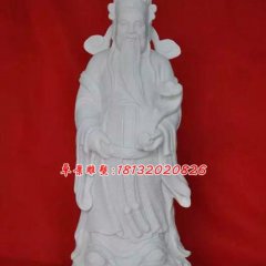 文財(cái)神石雕，漢白玉立式財(cái)神雕塑