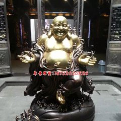 彌勒佛銅雕，貼金彌勒佛雕塑