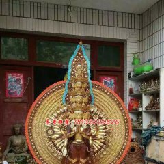 千手觀音銅雕，寺廟銅佛像