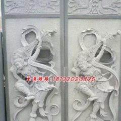 石浮雕，飛天女石浮雕