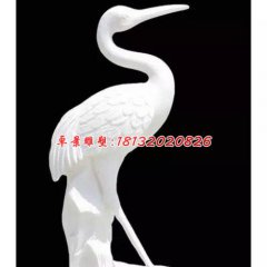 丹頂鶴石雕，漢白玉仙鶴雕塑