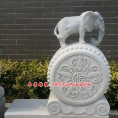 門墩石雕，大象石門墩