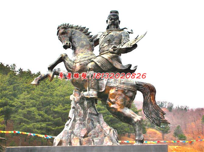關(guān)公騎馬雕塑,廣場景觀銅雕
