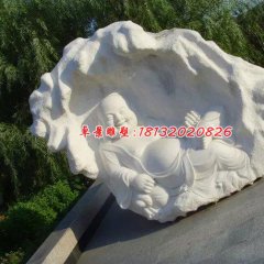 彌勒佛石浮雕，漢白玉佛像浮雕