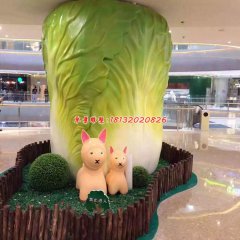 玻璃鋼白菜雕塑，商場(chǎng)玻璃鋼雕塑