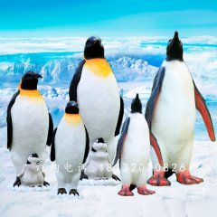 玻璃鋼企鵝，玻璃鋼仿真動物雕塑