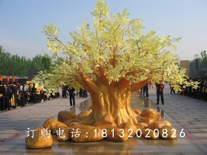 玻璃鋼樹木雕塑，仿真樹木雕塑