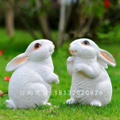 玻璃鋼小白兔，玻璃鋼仿真兔子雕塑