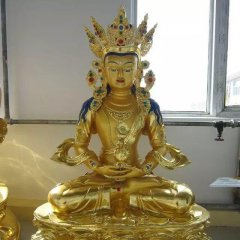 彩繪銅藏佛雕塑，鎏金密宗佛雕塑