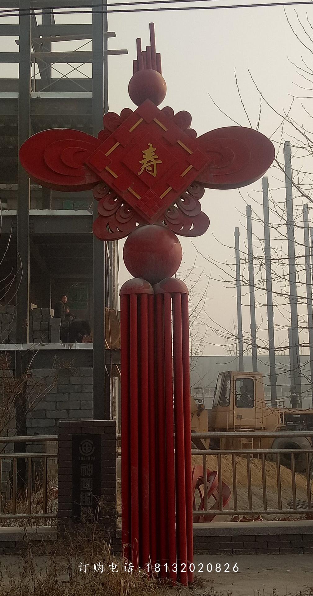 不銹鋼中國結(jié)雕塑，公園景觀不銹鋼雕塑 (1)