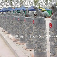 仿古柱子石雕，十二生肖柱