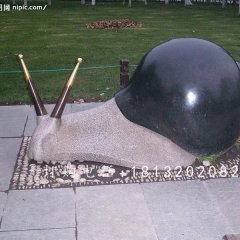 公園動物石雕，大理石蝸牛