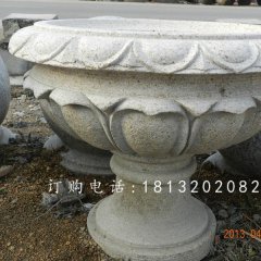 大理石花盆雕塑，公園花盆石雕
