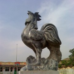 仿古公雞石雕，公園動物石雕
