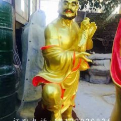 十八羅漢雕塑，玻璃鋼貼金羅漢
