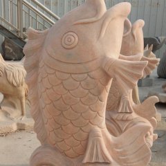 石雕魚，噴泉魚，公園石雕魚