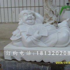 高枕無(wú)憂石雕，彌勒佛睡覺(jué)石雕，石雕佛像