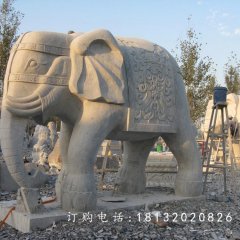 石雕大象，大理石動(dòng)物雕塑
