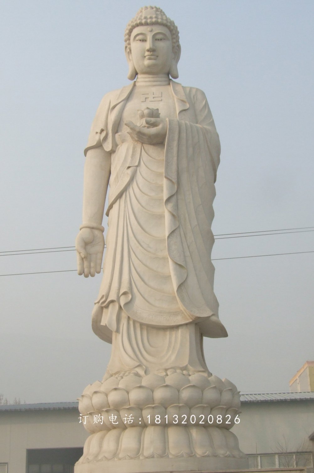 立式觀音石雕，石雕佛像