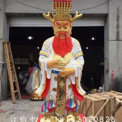 玻璃鋼龍王雕塑，貼金彩繪雕塑