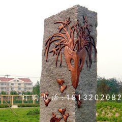 鍛銅浮雕，蝴蝶蘭花銅浮雕