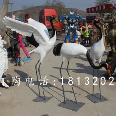 玻璃鋼仙鶴雕塑，玻璃鋼動(dòng)物雕塑