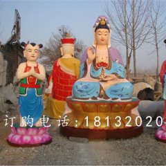 玻璃鋼觀世音雕塑，彩繪佛像雕塑