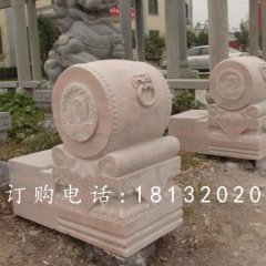 石雕門鼓，晚霞紅門鼓石雕